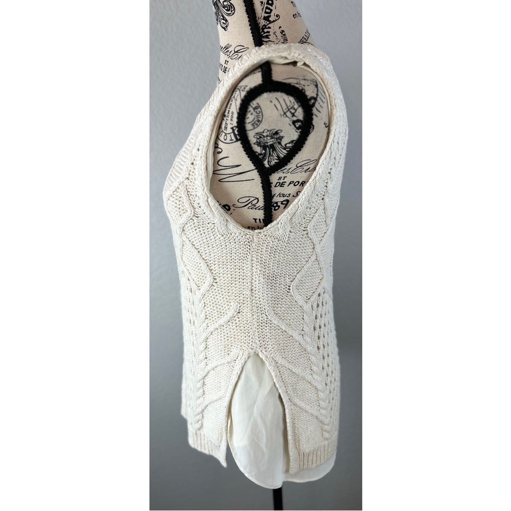 Anthropologie Moth Cream Knitted Sweater Vest, size Medium - Picture 2 of 8